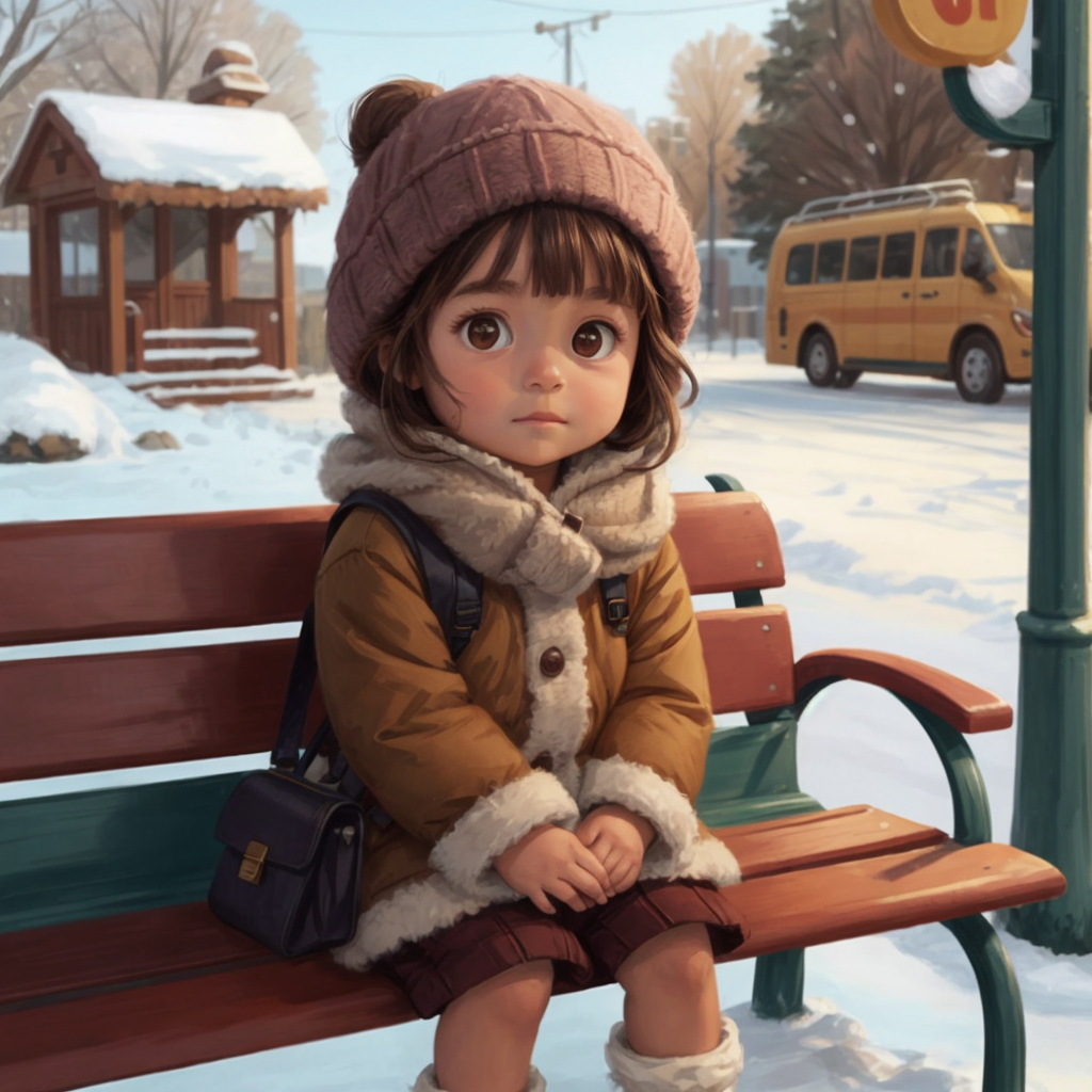 At the bus stop