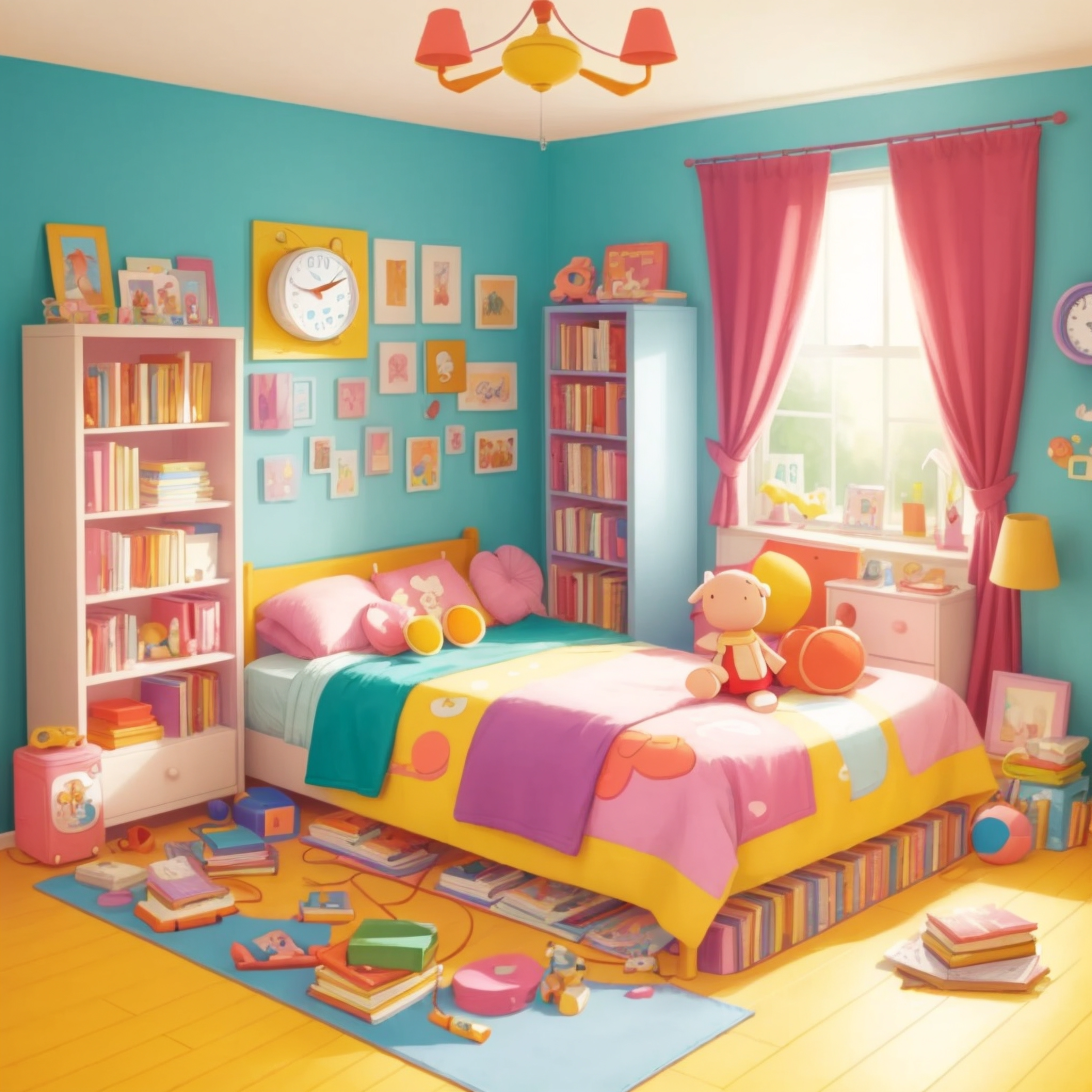 Clocky cleans his room