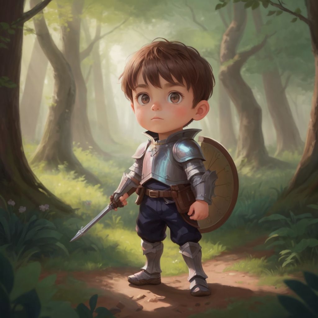 the knight Arthur and the dragon