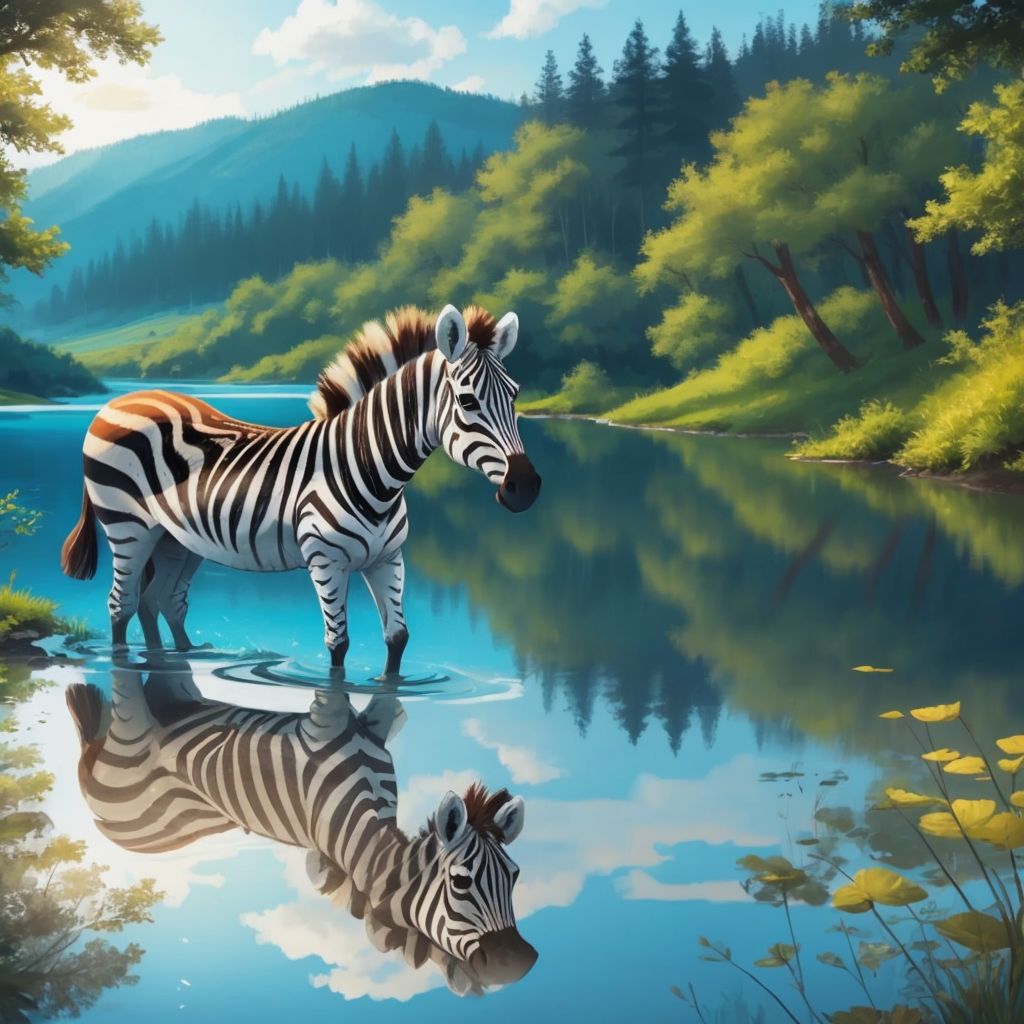 Zebra in the mirror